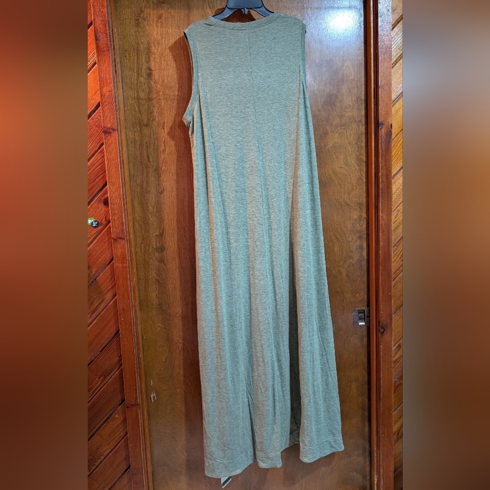NWT Halara Round Neck Sleeveless Pocket High Low Flowy Maxi Casual Dress XL - Picture 7 of 8